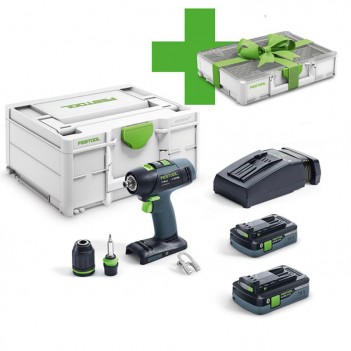 Akku-Bohrschrauber T 18+3 HPC 4,0 I-Plus + Organizer SYS3 Festool