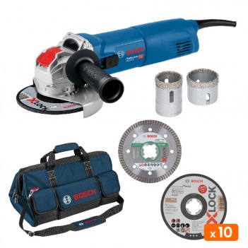 Bosch X-Lock Set Winkelschleifer 125mm GWX 10-125 und Zubehör
