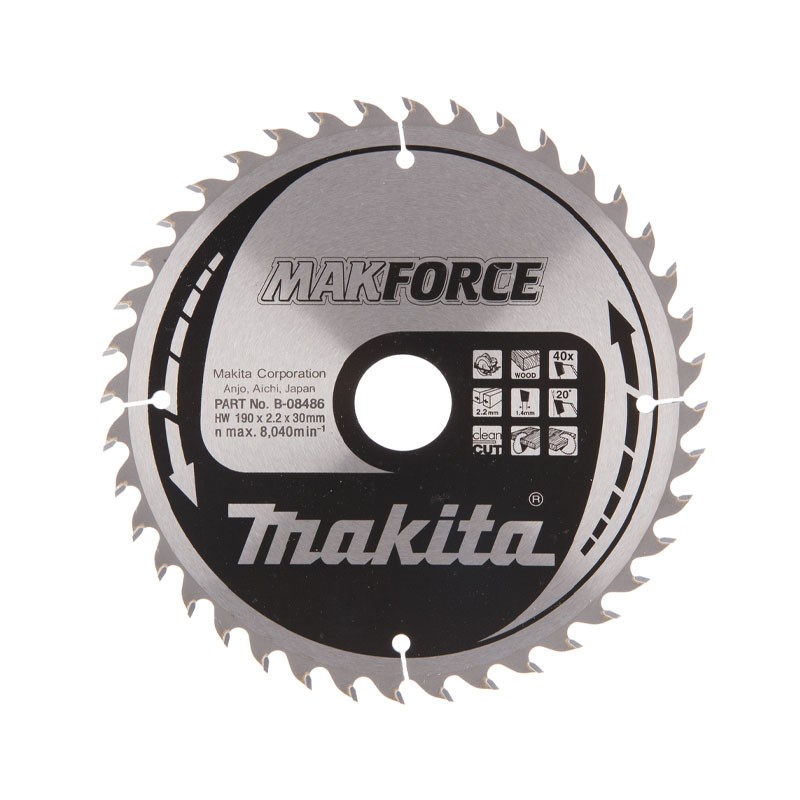 Sägeblatt 190/30 40 Zähne Makforce für Kreissäge B-08486 Makita Sägeblatt 190/30 40 Zähne Makforce für Kreissäge B-08486 Makita