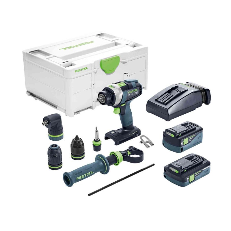 Perceuse-visseuse à percussion sans fil QUADRIVE TPC 18/4 5,2/4,0 I-Set/XL Festool