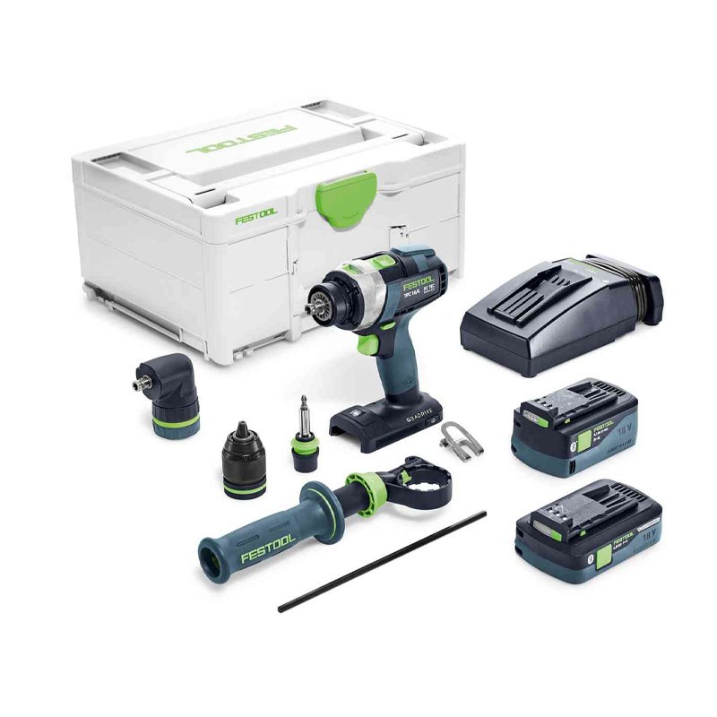 Perceuse-visseuse à percussion sans fil QUADRIVE TPC 18/4 5,2/4,0 I-Set Festool