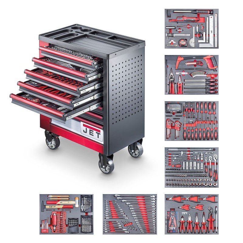 Servante d'atelier 1/4" + 3/8" + 1/2", 412-pièces TT-412 Jet Servante d'atelier 1/4" + 3/8" + 1/2", 412-pièces TT-412 Jet
