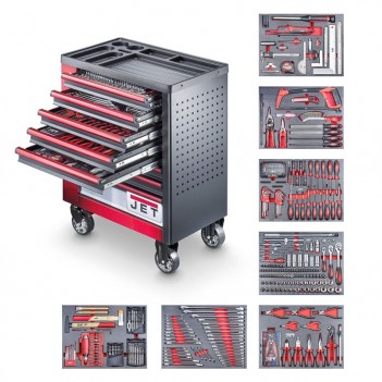 Servante d'atelier 1/4" + 3/8" + 1/2", 412-pièces TT-412 Jet