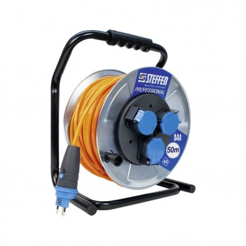Metall Kabelrolle PROFESSIONAL verzinkt 3xT13 IP55 30m Steffen