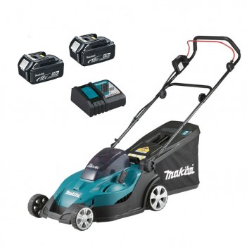 Rasenmäher 2x18V + 2 Akkus 5.0Ah + Ladegerät Makita DLM431CT1