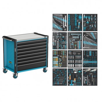 Servante d'atelier Assistent 8 tiroirs 619 outils Hazet