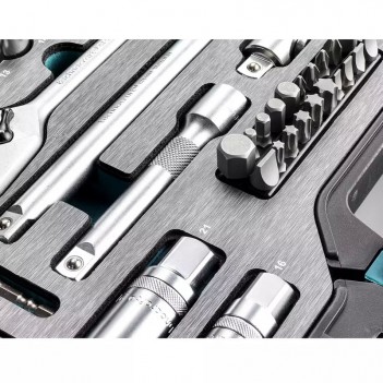 Jeu de clés à douille 1/4" + 1/2", 86-pcs Technocraft