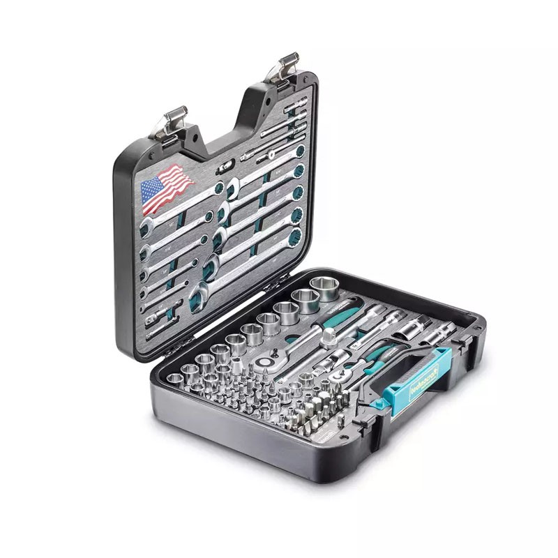 Steckschlüssel-Satz in Zoll/Inch 1/4" + 1/2", 87-tlg Technocraft