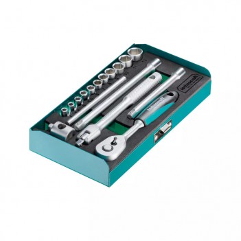 Jeu de clé à douilles 1/4", 17-pcs Technocraft