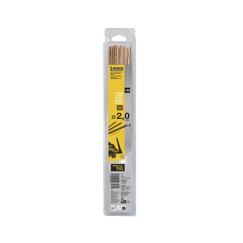 40 Baguettes acier ER70S-6 / W3Si1 Ø 2,0 Gys 40 Baguettes acier ER70S-6 / W3Si1 Ø 2,0 Gys