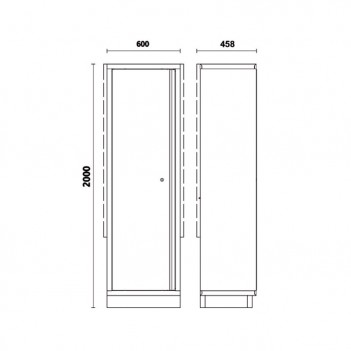 Armoire métallique 1 porte C45PRO 2.0 AS1 pour ameublement C45PRO Beta