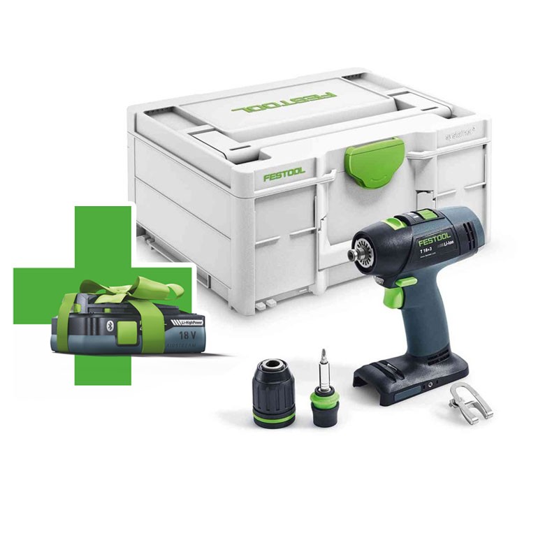 Perceuse-visseuse sans fil T 18+3 Li-Basic + 1 Accu Promo 2022 Festool