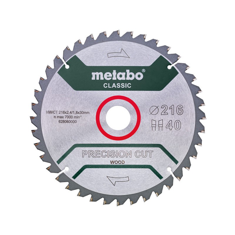 Sägeblatt PRECISION CUT WOOD - CLASSIC, 216x30, Z40 WZ 5° Neg Metabo Sägeblatt PRECISION CUT WOOD - CLASSIC, 216x30, Z40 WZ 5° Neg Metabo