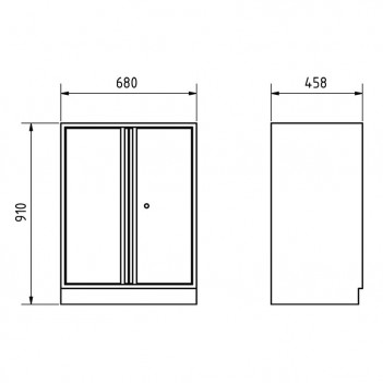 Meuble bas, 2 portes avec 1 tablette Mobilio Kraftwerk