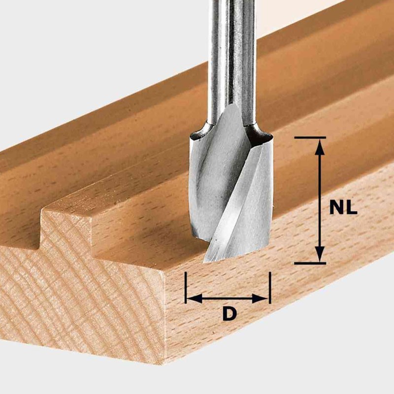 Fraise à rainurer hélicoïdale HW Spi S8 D4/10 Festool