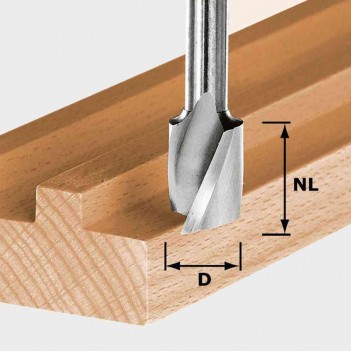 Fraise à rainurer hélicoïdale HW Spi S8 D4/10 Festool