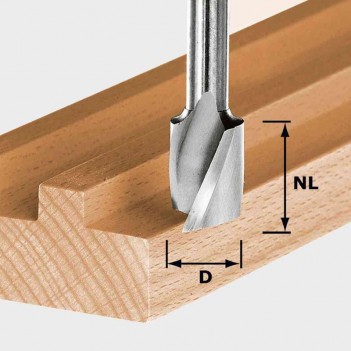 Fraise à rainurer hélicoïdale HW Spi S8 D6/21 Festool