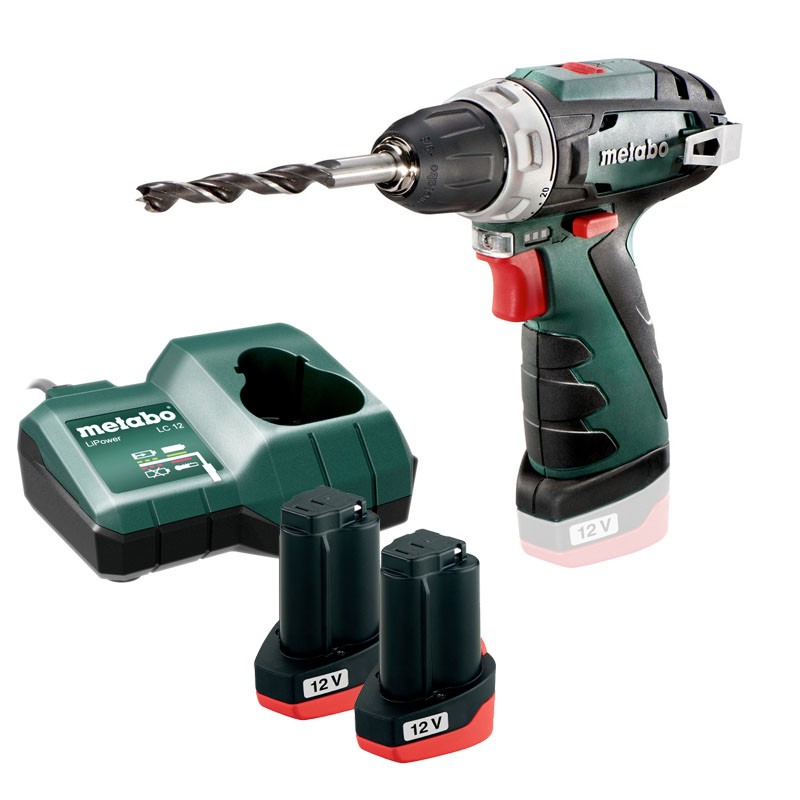 Akku-bohrschrauber 12V + Akku Powermaxx BS Basic Metabo
