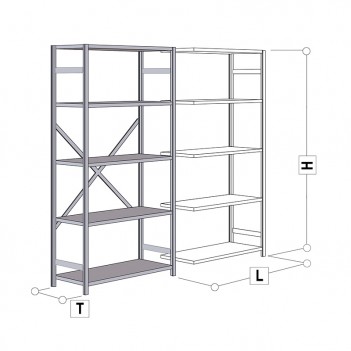 Etagère zinguée "élément supplémentaire" (dimensions au choix) pour atelier / garage