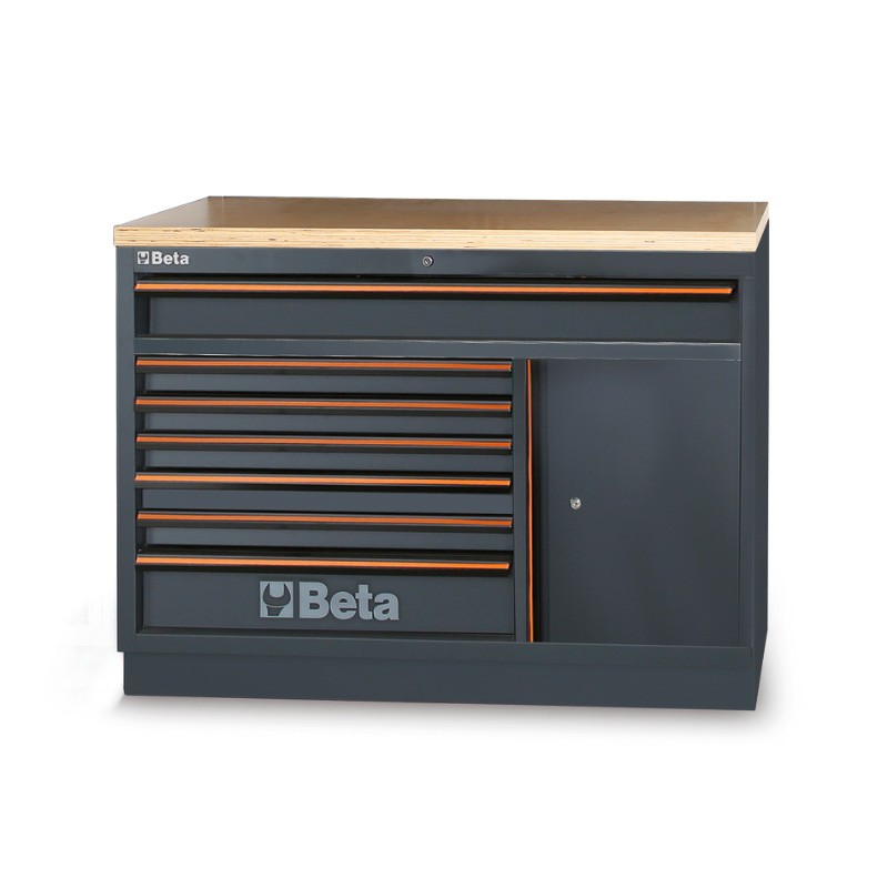 Werkbank mit festen Modulen und 7 Schubladen C45PRO M7A Beta Werkbank mit festen Modulen und 7 Schubladen C45PRO M7A Beta