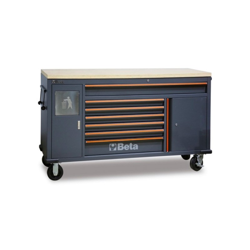 Servante mobile Work Station avec 7 tiroirs et poubelle C45PRO MWS Beta Servante mobile Work Station avec 7 tiroirs et poubelle C45PRO MWS Beta