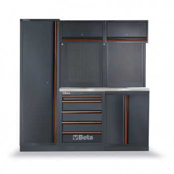 Werkstatteinrichtung 3 Elemente Arbeitsplatte Edelstahl 46 cm C45PRO BX Beta