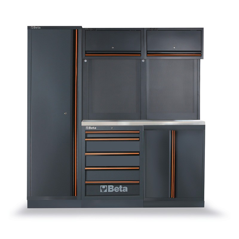 Mobilier d’atelier 3 éléments plan de travail inox 46 cm C45PRO BX Beta