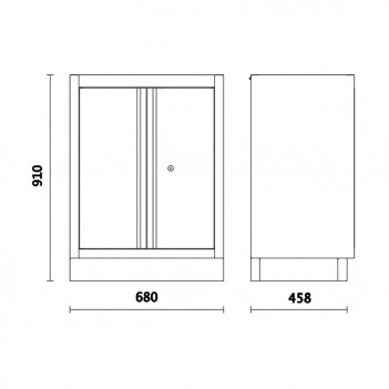 Module fixe à deux portes pour l’ameublement d’atelier C45PRO, C45PRO MA Beta