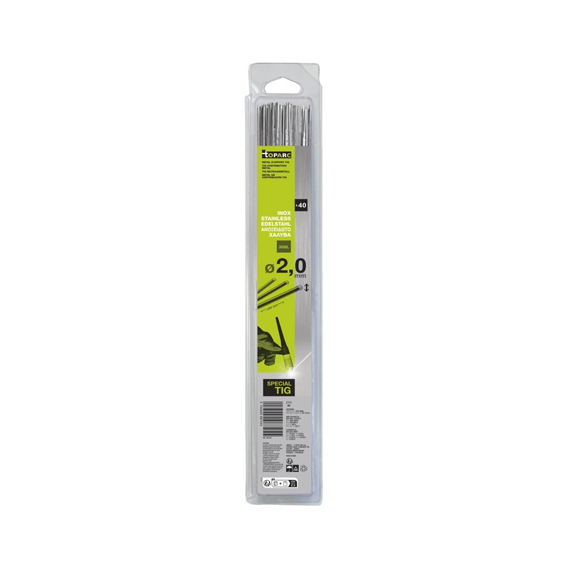 40 baguettes TIG inox (308L) Ø2,0 - 330mm Gys 40 baguettes TIG inox (308L) Ø2,0 - 330mm Gys