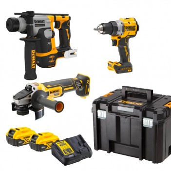 Set de 3 machines XR 18V + 2 Accus 5.0Ah DCK355P2T DeWalt