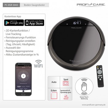 Aspirateur robot connecté Wifi PC-BSR 3043 Proficare