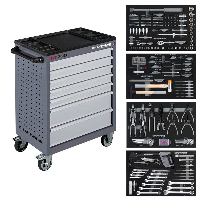Servante d'atelier BASIC LINE BT700, 7 tiroirs, 337 pcs Kraftwerk Servante d'atelier BASIC LINE BT700, 7 tiroirs, 337 pcs Kraftwerk