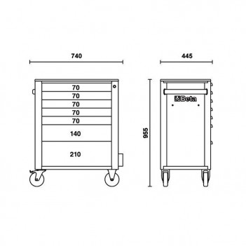 Servante mobile d'atelier 7 tiroirs 240 outils 2400S O7/E-S Beta
