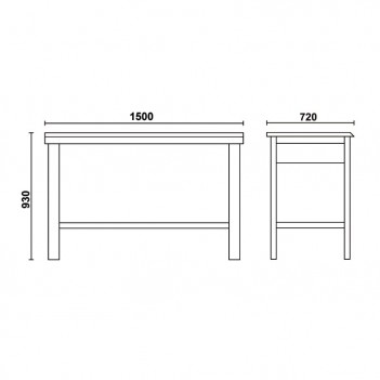 Werkbank mit Arbeitsfläche aus Holz 1500x930x720 mm Beta