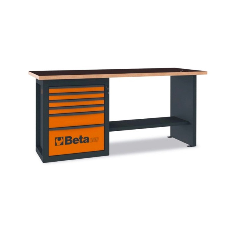 Werkbank "Endurance" mit 1 Schubladenblock aus sechs Schubladen C59A Beta Werkbank "Endurance" mit 1 Schubladenblock aus sechs Schubladen C59A Beta