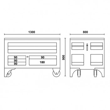 Mobiler Arbeitsplatz MaxiTank C30M 1300mm​ Beta