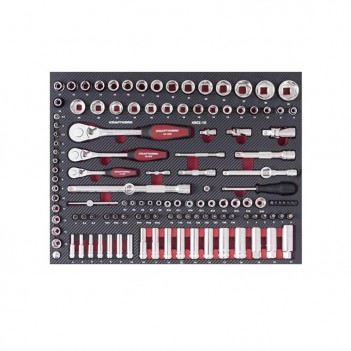 Composition d'outils 6 tiroirs, EVA, 1/4"+ 3/8"+ 1/2", 280 pcs. Kraftwerk