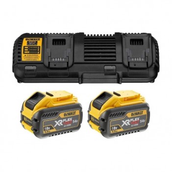 Set mit 2 Batterien 54V/18V 9,0Ah + Doppelladegerät DCB132X2 DeWalt
