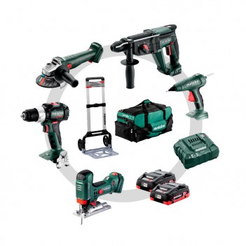 Combo Set Construction 5 machines + Accus et chargeur Metabo