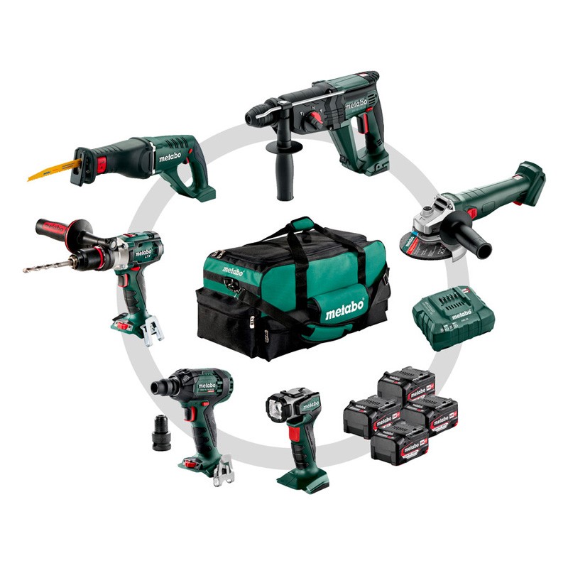 Set de 6 machines + Accus et chargeur Combo Set 6.1 Metabo