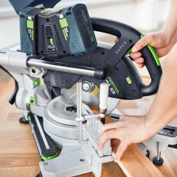 Scie à onglets radiale 2x18V sans fil KAPEX KSC 60 EB 5,0 I-Plus Festool