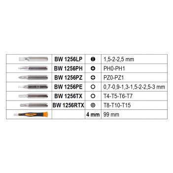 Bit-Set 6-Kant 4mm 21tlg. BW 1256/C21-1 Beta