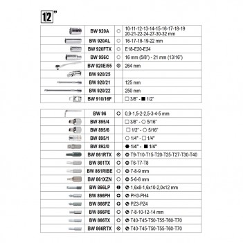 Coffret Cliquet + Douilles + Embouts 6 Pans 1/4", 3/8", 1/2" 170 pcs. BW 903E/C170 Beta