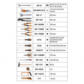 Werkzeugkoffer 163tlg. 1/4", 1/2" für allgemeine Instandhaltungsarbeiten BW 2056E Beta