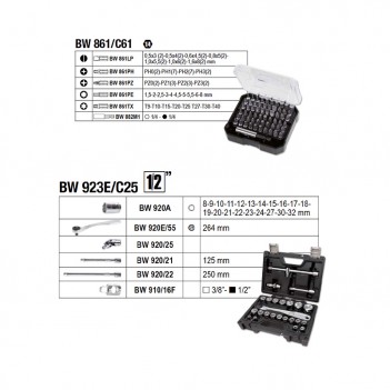 Chariot porte-outils à trois modules 212 outils BW 4300E/21 Beta