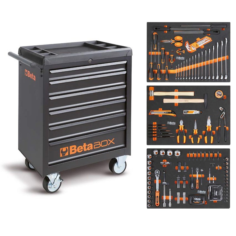 Servante mobile d'atelier 6 tiroirs 196 outils BW C04BOX-A VU Beta