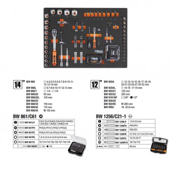 Servante mobile d'atelier 6 tiroirs 196 outils BW C04BOX-A VU Beta