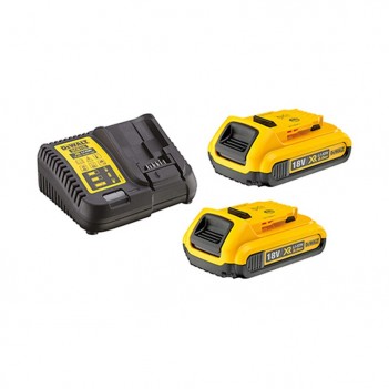 Set mit 2 Batterien 18V 2.0Ah XR Li-ion + Ladegerät DCB115D2 DeWalt