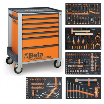 Servante mobile d'atelier 7 tiroirs 309 outils BW 2400S 7/E-M Beta