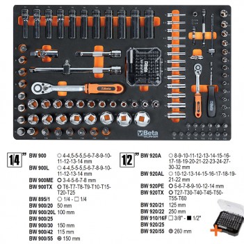 Werkzeugwagen mit 7 Schubladen mit 309-teilig BW 2400S 7/E-M Beta